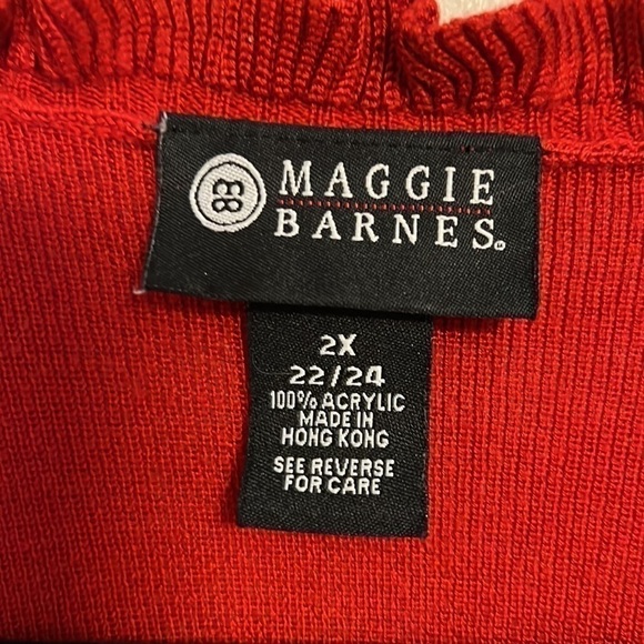 Gorgeous Red Ruffle V-Neck Sweater 22/24 - Picture 3 of 10